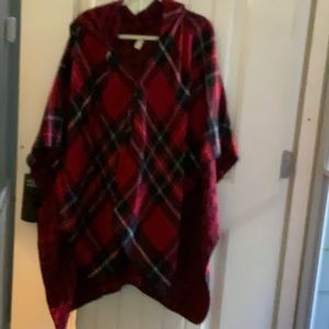 EST. One size fits all. Hooded wrap or poncho